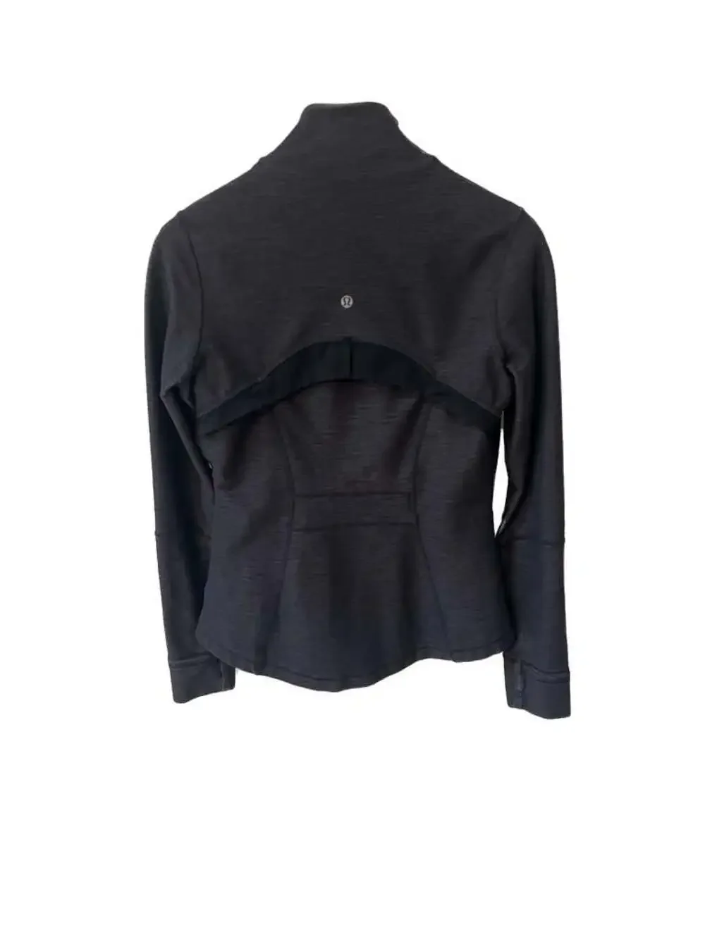 Lululemon Define Jacket Heathered Black Slub Denim / Tonka Stripe size 8 - Picture 3 of 8